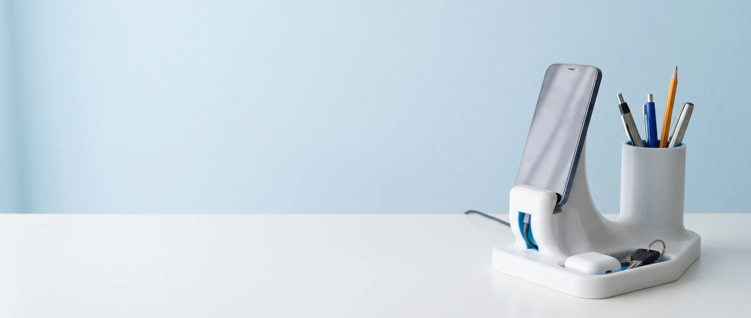 Close-up of the electric-blue accent pieces