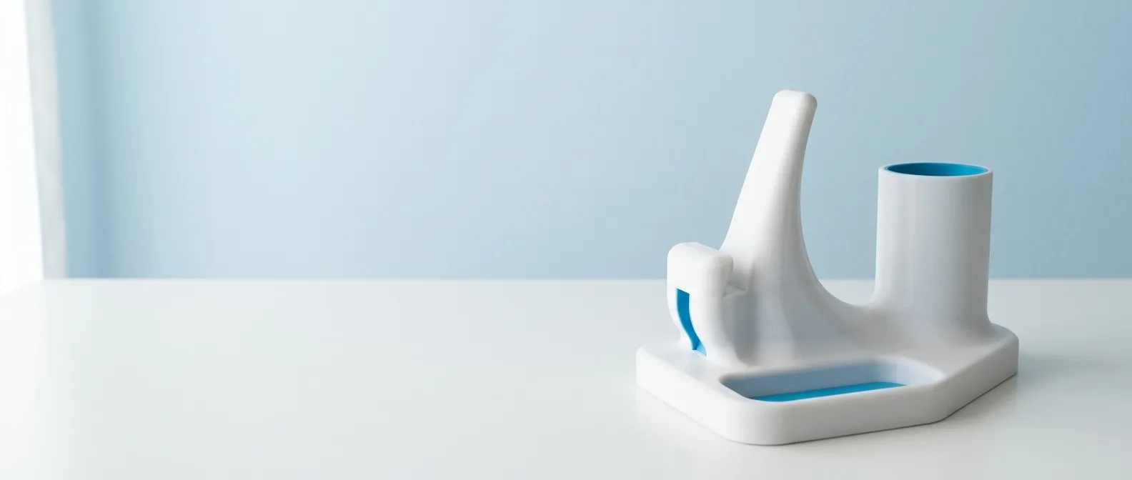 Dock side view on a white desk