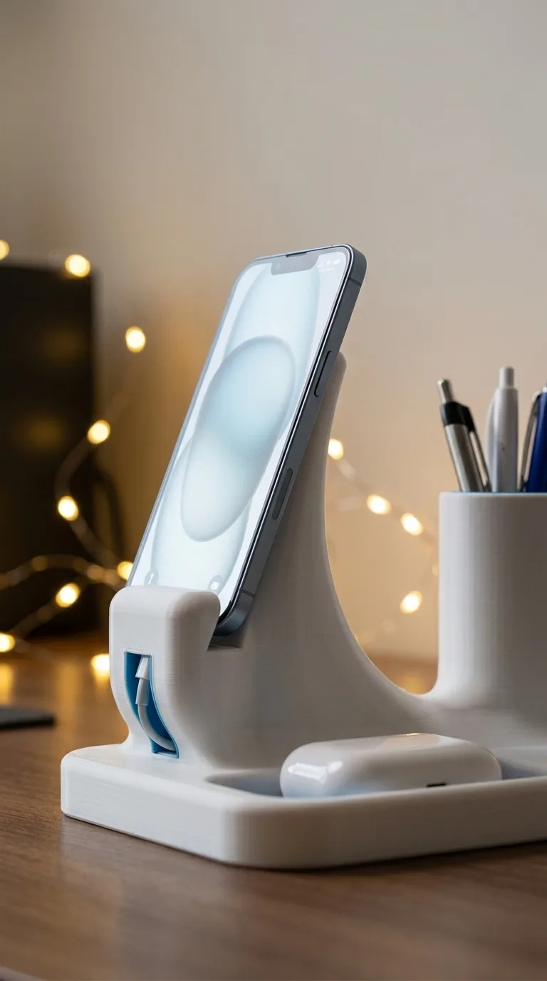 Hand placing a pen into the dock cylinder